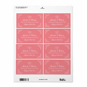 Etiketten voor piepende koraaltrouwwijn of waterfl (Full Sheet)