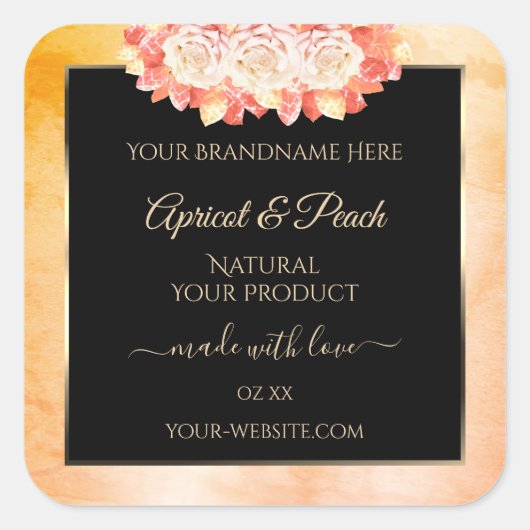 Etiketten voor platte koraalkleurstoffen en zwarte (Voorkant)