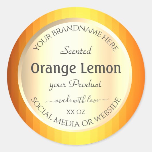 Etiketten voor productverpakking Gold Effect Oranj (Voorkant)