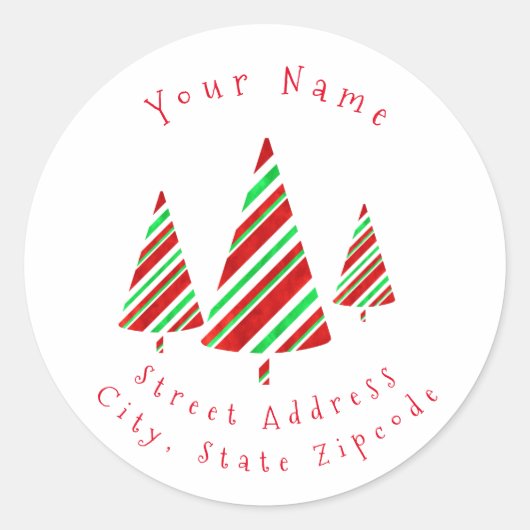 Etiketten voor rode groene Waterverf met strepen (Voorkant)