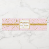 Etiketten voor roze en gouden douche waterflesjes (Enkel label)