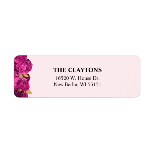 Etiketten voor roze en goudfloral retourneren (Voorkant)