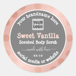 Etiketten voor roze en grijze aangepaste Logo