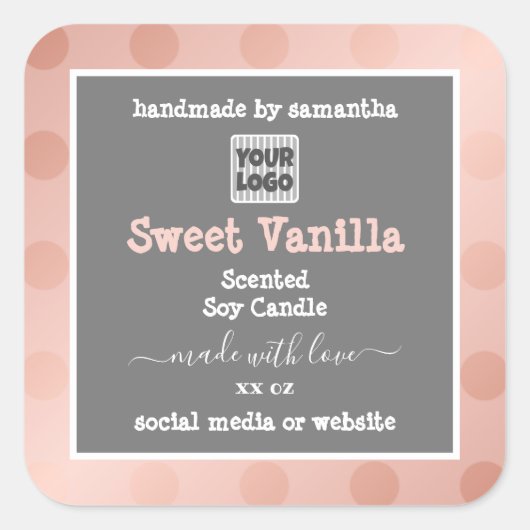 Etiketten voor roze en grijze aangepaste Logo (Voorkant)