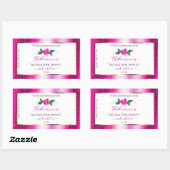 Etiketten voor roze en witte producten Floral Roos (Vel)