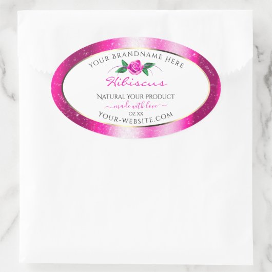 Etiketten voor roze en witte producten Floral Roos (Tas)