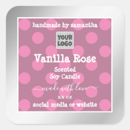 Etiketten voor roze en zilverproducten met Logo