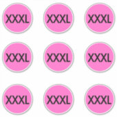 Etiketten voor Stickers met kledinggrootte (Voorkant)