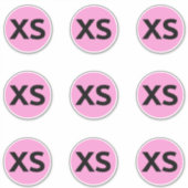 Etiketten voor Stickers met kledinggrootte (Voorkant)