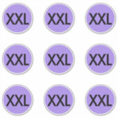 Etiketten voor Stickers met kledinggrootte (Voorkant)