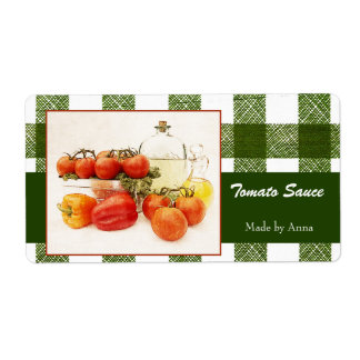 Etiketten voor tomatensaus