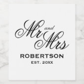 Etiketten voor traditionele wijnflessen voor bruil (Enkel label)