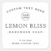 Etiketten voor vierkante logo-producten met witte  (Voorkant)