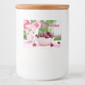 Etiketten voor voedingspotten met kersen en bloeme (Voorkant)