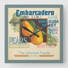 Etiketten voor  vruchten Etiketten Eigen naam Vierkante Klok