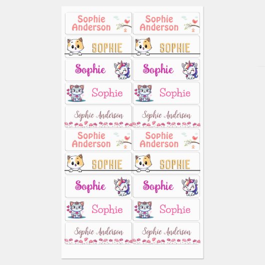 Etiketten voor waterdichte dieren op maat labels (Vel)