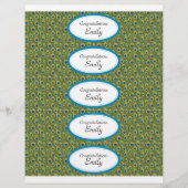 Etiketten voor waterflessen | Turquoise en Peacock Flyer (Voorkant)