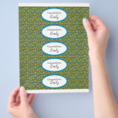 Etiketten voor waterflessen | Turquoise en Peacock Flyer (Hand)