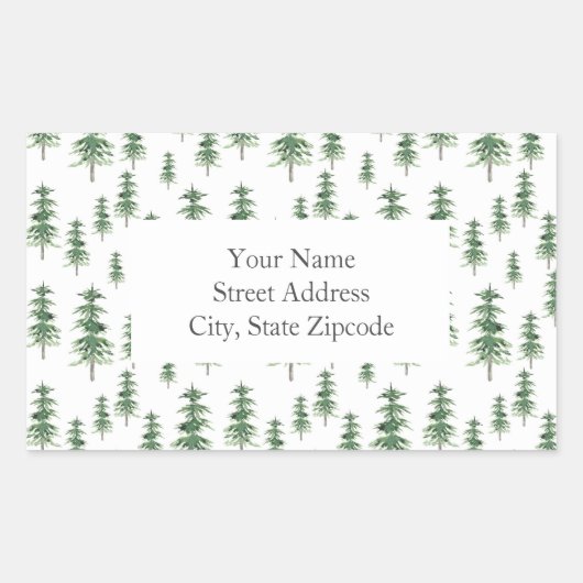 Etiketten voor 'Waterverf pine Tree' (Voorkant)