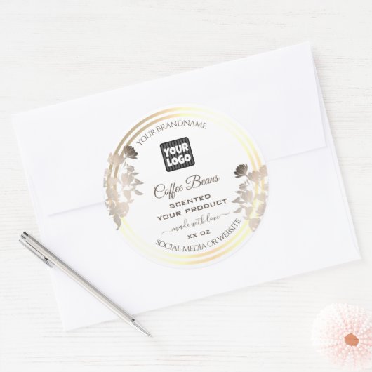 Etiketten voor witte en goudproducten met Logo (Envelop)