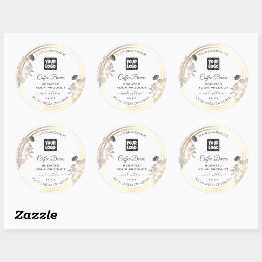 Etiketten voor witte en goudproducten met Logo (Vel)