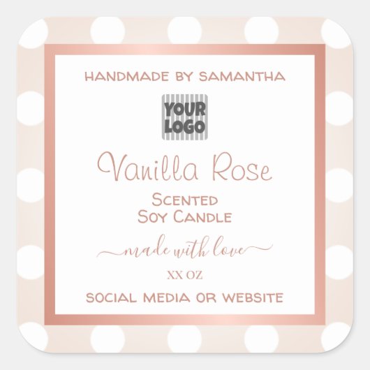 Etiketten voor witte en roze productverpakking met (Voorkant)