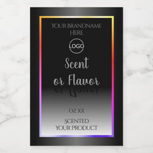 Etiketten voor zwart en wit product Kleurrijk Lijs (Enkel label)