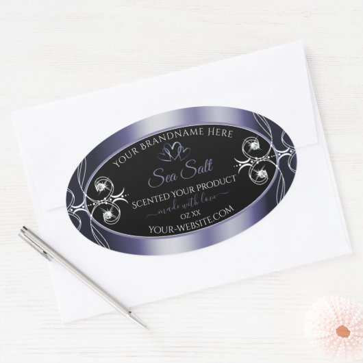 Etiketten voor zwarte blauwe decor voor diamanten  (Envelop)