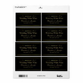 Etiketten voor zwarte en gouden aangepaste bruilof (Full Sheet)