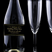 Etiketten voor zwarte en gouden aangepaste bruilof