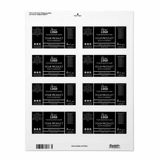 Etiketten voor zwarte en witte homemade (Full Sheet)