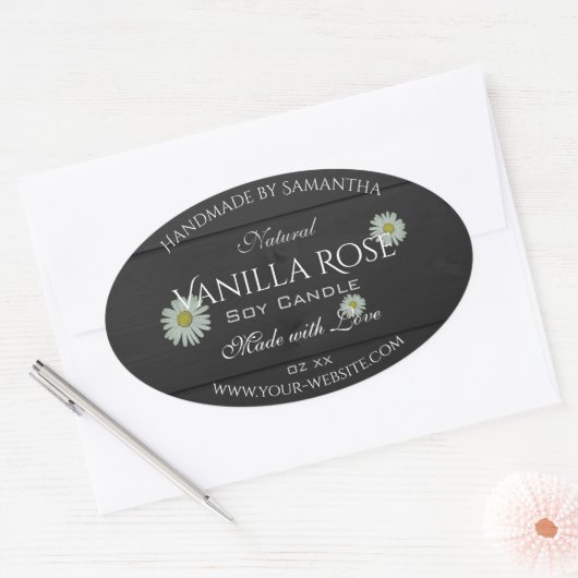 Etiketten voor zwarte houten korrels Verpakking Da (Envelop)