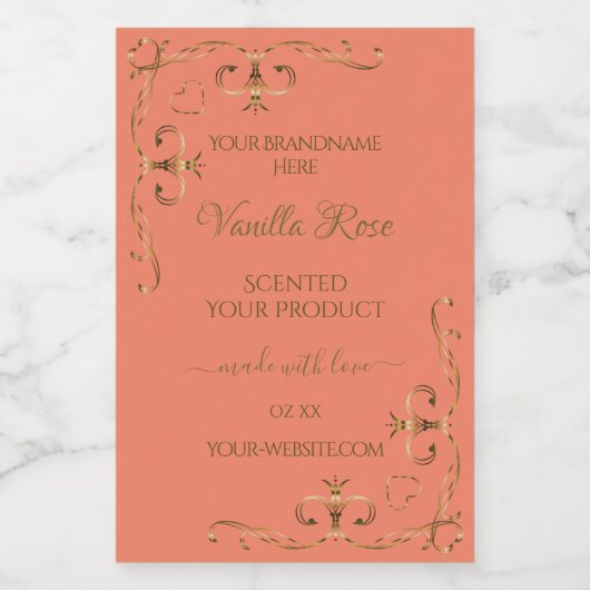 Etiketten zalmproducten Gold  hoek grens (Enkel label)