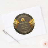 Etikettering van Floral Dark Brown Tree Bark Grain Ronde Sticker (Envelop)