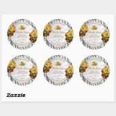 Etikettering van Floral-Oranje witte boomschors Ronde Sticker (Vel)