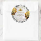 Etikettering van Floral-Oranje witte boomschors Ronde Sticker (Tas)