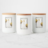 Etikettering van Floral-Oranje witte boomschors Voedselcontainer Etiket (Flessen)