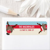 ETIKETTERING VAN HET TERUGDRUK : schattige rendier Etiket (Insitu)