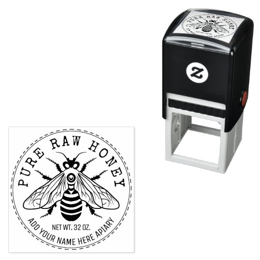 Etikettering van honingpot | Honingbijenhoningraat Zelfinktende Stempel (In situ)