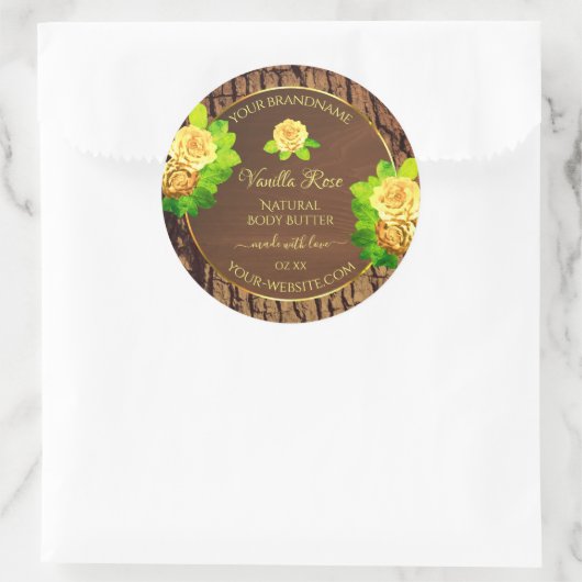 Etikettering van houtachtige hakbomen Rozen Ronde Sticker (Tas)