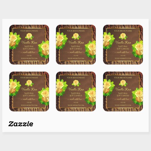 Etikettering van houtachtige hakbomen Rozen Vierkante Sticker (Vel)