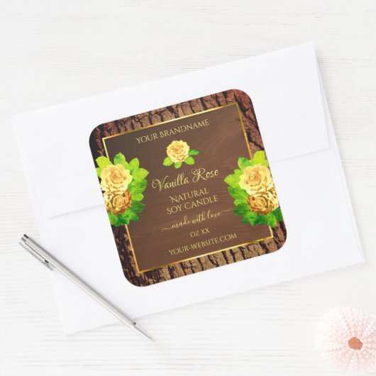 Etikettering van houtachtige hakbomen Rozen Vierkante Sticker (Envelop)