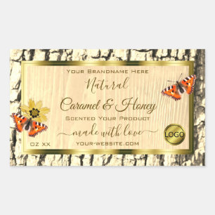 Etikettering van natuurlijke houtkorrels - Logo va Rechthoekige Sticker