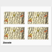 Etikettering van natuurlijke houtkorrels - Logo va Rechthoekige Sticker (Vel)