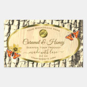 Etikettering van natuurlijke houtkorrels - Logo va Rechthoekige Sticker (Voorkant)