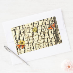 Etikettering van natuurlijke houtkorrels - Logo va Rechthoekige Sticker