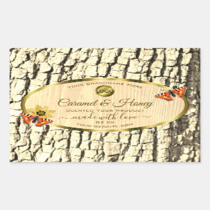 Etikettering van natuurlijke houtkorrels - Logo va Rechthoekige Sticker