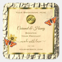 Etikettering van natuurlijke houtkorrels - Logo va Vierkante Sticker