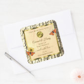 Etikettering van natuurlijke houtkorrels - Logo va Vierkante Sticker (Envelop)