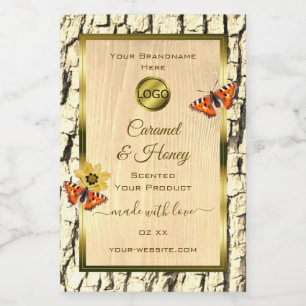 Etikettering van natuurlijke houtkorrels - Logo va Voedselcontainer Etiket